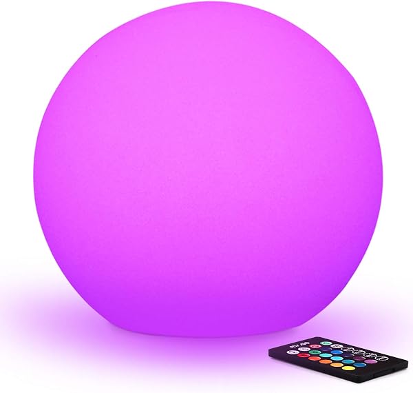 Glowing LED orb totem topper, rechargeable color-changing glowing ball with RGB remote