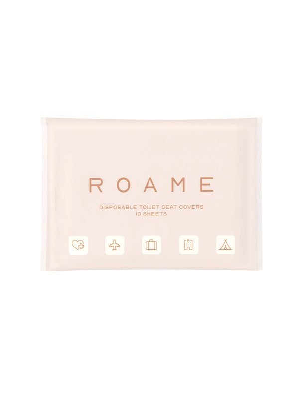 Disposable travel toilet seat covers pack, flat pouch product shot on white