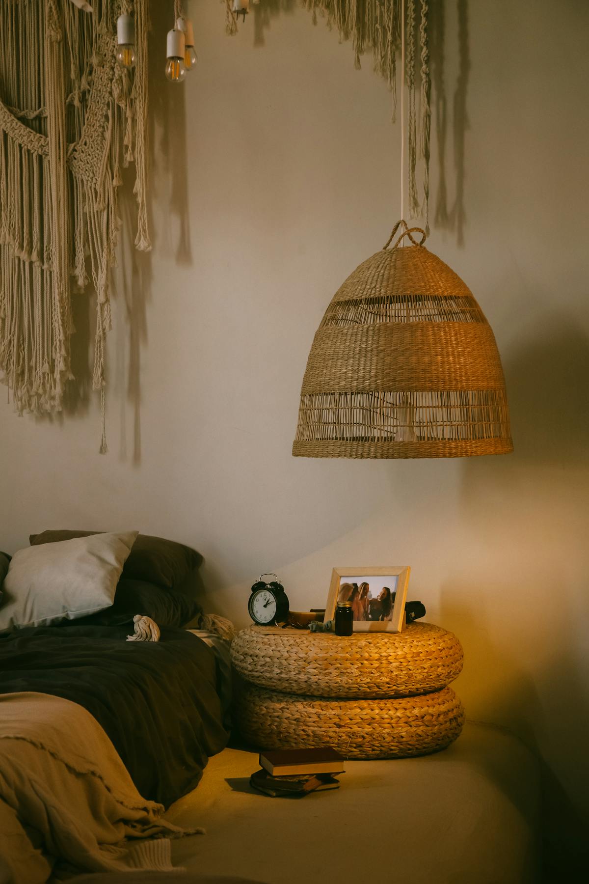 Floating Magnetic Moon Lamp glowing softly on wooden base