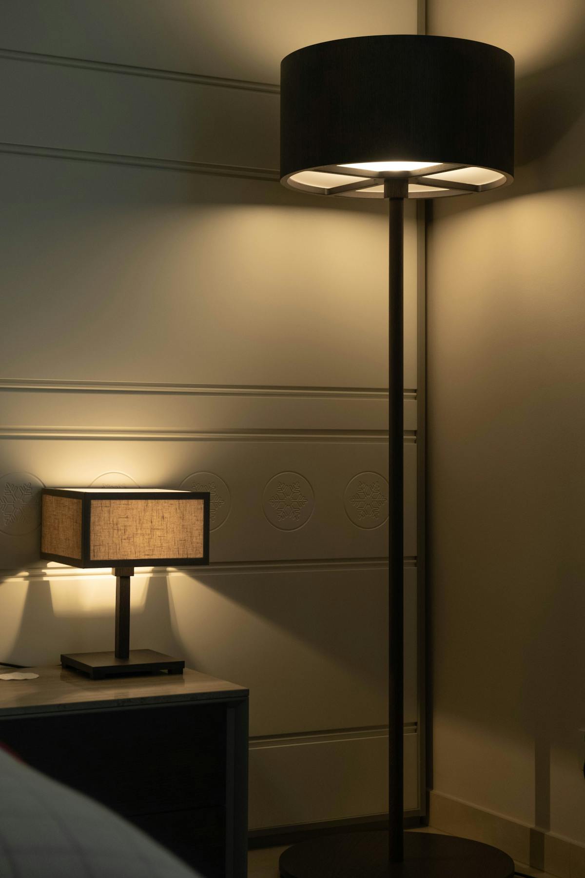Touch Dimmer Bedside Lamp with warm cozy glow in bedroom