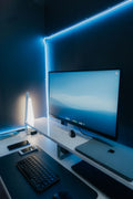 Monitor Light Bar illuminating desk without screen glare