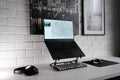 Ergonomic Aluminum Laptop Stand on clean desk workspace setup